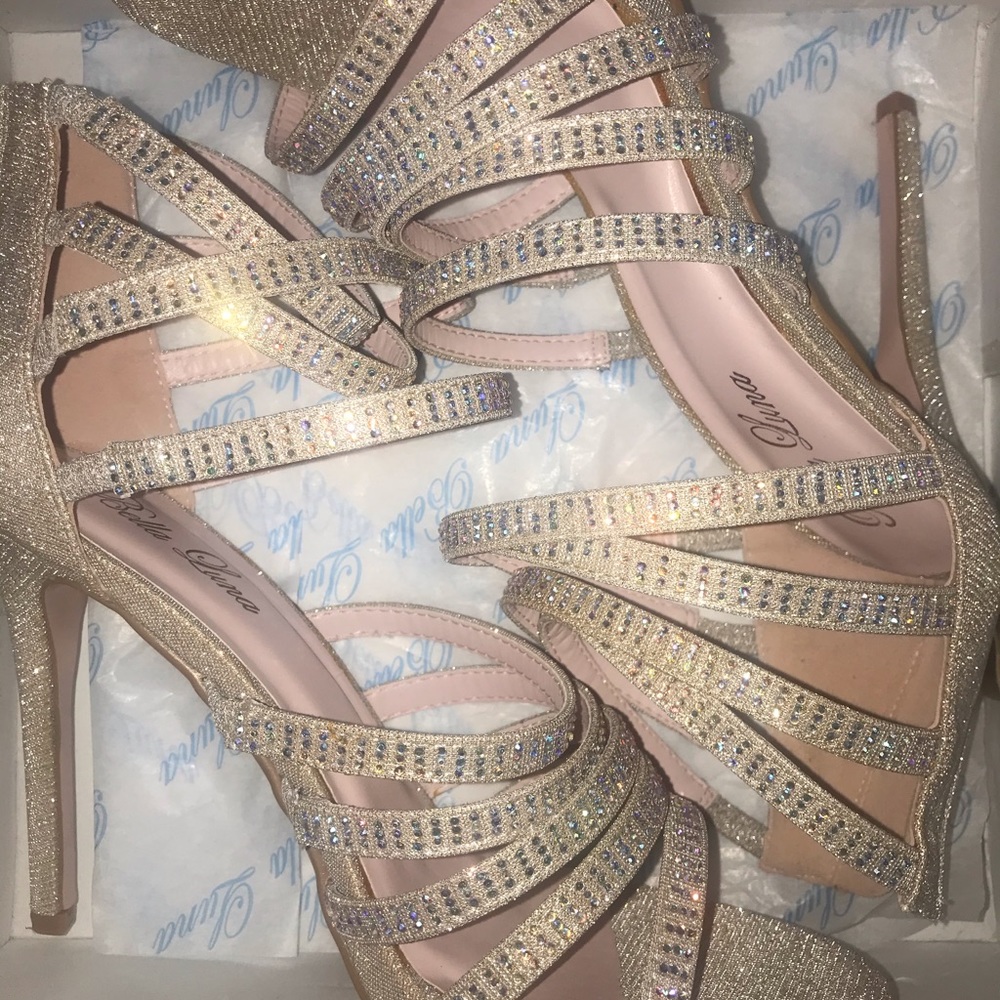 Rhinestone Sandal Heels